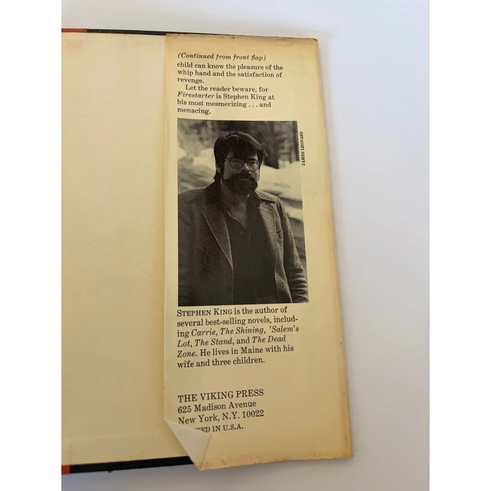 Firestarter Stephen King First Edition 1980 Viking‎ Press Hardcover Horror Novel